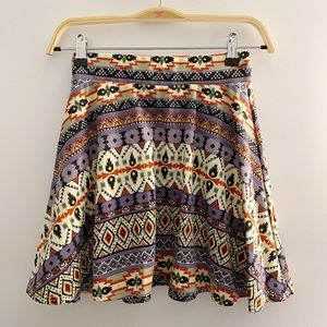 💐Vibe tribal print skater skirt
